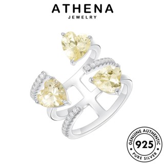 ATHENA JEWELRY Silver ต้นฉบับ ผู้หญิง เครื่องประดับ เกาหลี แฟชั่น เงิน ซิทริน แท้ 925 แหวน เครื่องประดับ ความรักทางอารมณ์ R2329