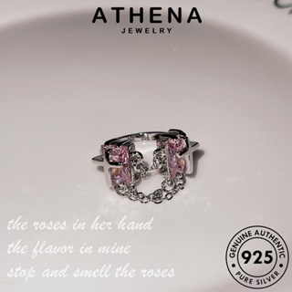 ATHENA JEWELRY แหวน แท้ เครื่องประดับ เกาหลี แฟชั่น เงิน 925 ต้นฉบับ ผู้หญิง Silver คริสตัลเพชรสีชมพู เครื่องประดับ ข้ามความคิดสร้างสรรค์ R2333