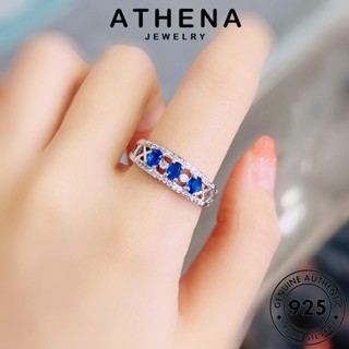 ATHENA JEWELRY เงิน 925 แหวน ผู้หญิง คลาสสิก ไพลิน เครื่องประดับ ต้นฉบับ Silver แฟชั่น เครื่องประดับ แท้ โซโล เกาหลี R2383