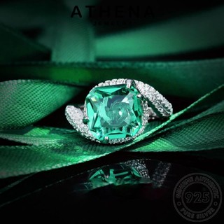 ATHENA JEWELRY แท้ ผู้หญิง ต้นฉบับ มรกต เครื่องประดับ แหวน 925 รอบที่หรูหรา แฟชั่น เครื่องประดับ เกาหลี Silver เงิน R2388