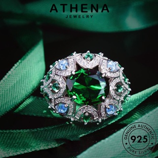 ATHENA JEWELRY Silver ต้นฉบับ เครื่องประดับ แฟชั่น ผู้หญิง มรกต เครื่องประดับ แหวน เกาหลี เงิน แท้ 925 วงรีสุดหรู R2402