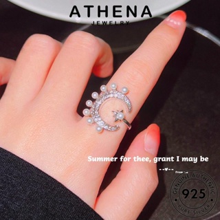 ATHENA JEWELRY เครื่องประดับ 925 ดาวเดือน อารมณ์ เงิน เครื่องประดับ ต้นฉบับ ทับทิม แหวน ผู้หญิง แฟชั่น Silver เกาหลี แท้ R2407