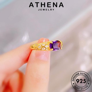 ATHENA JEWELRY วินเทจ เครื่องประดับ แหวน แท้ 925 Silver ผู้หญิง แฟชั่น เงิน เกาหลี อเมทิสต์โกลด์ เครื่องประดับ ต้นฉบับ R2408