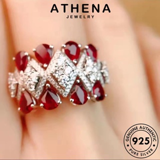 ATHENA JEWELRY เครื่องประดับ แหวน แท้ ทับทิม เงิน ผู้หญิง เครื่องประดับ 925 หรูหรา Silver แฟชั่น เกาหลี ต้นฉบับ R2415