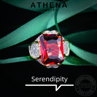 ATHENA JEWELRY ผู้หญิง เครื่องประดับ ทับทิม วงรีสุดหรู 925 เครื่องประดับ แฟชั่น แหวน เกาหลี ต้นฉบับ แท้ เงิน Silver R2375