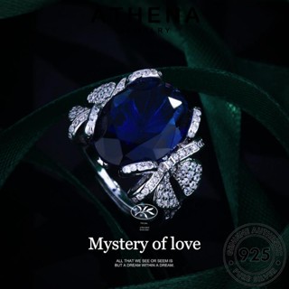 ATHENA JEWELRY เครื่องประดับ 925 โบว์หรูหรา เครื่องประดับ เงิน แฟชั่น ผู้หญิง แท้ Silver ต้นฉบับ เกาหลี ไพลิน แหวน R2381