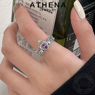 ATHENA JEWELRY แท้ พลอยสีม่วง เครื่องประดับ เงิน 925 แหวน แฟชั่น Silver ผู้หญิง เครื่องประดับ ต้นฉบับ เกาหลี มงกุฎวินเทจ R2420