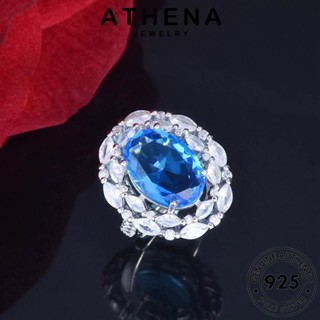 ATHENA JEWELRY เงิน ต้นฉบับ เกาหลี ผู้หญิง แหวน เครื่องประดับ แฟชั่น เครื่องประดับ วงรีง่ายๆ 925 Silver อความารีน แท้ R2435