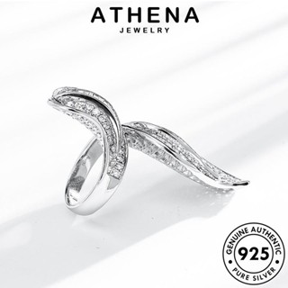 ATHENA JEWELRY เงิน แหวน ต้นฉบับ เกาหลี เครื่องประดับ แฟชั่น มอยส์ซาไนท์ไดมอนด์ Silver ผู้หญิง แท้ เครื่องประดับ ใบวิลโลว์หรูหรา 925 R2439