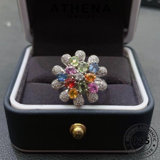 ATHENA JEWELRY เกาหลี แฟชั่น ไพลิน Silver เครื่องประดับ ต้นฉบับ เครื่องประดับ สีสันย้อนยุค 925 ผู้หญิง เงิน แหวน แท้ R2448