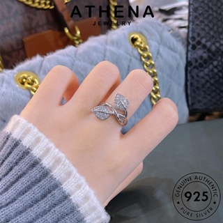 ATHENA JEWELRY แฟชั่น มอยส์ซาไนท์ไดมอนด์ แหวน เครื่องประดับ เกาหลี ใบอารมณ์ เครื่องประดับ ผู้หญิง เงิน 925 ต้นฉบับ Silver แท้ R2451