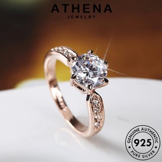 ATHENA JEWELRY 925 Silver แท้ หกกรงเล็บคลาสสิก ต้นฉบับ ไดมอนด์ แฟชั่น แหวน เกาหลี มอยส์ซาไนท์ เงิน เครื่องประดับ โกลด์ เครื่องประดับ ผู้หญิง R2457