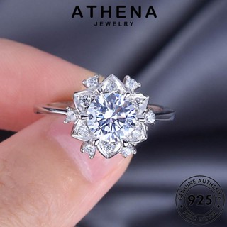 ATHENA JEWELRY เครื่องประดับ ต้นฉบับ มอยส์ซาไนท์ไดมอนด์ เกล็ดหิมะที่เรียบง่าย 925 เกาหลี ผู้หญิง Silver แหวน แฟชั่น แท้ เครื่องประดับ เงิน R2480