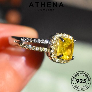 ATHENA JEWELRY เครื่องประดับ เกาหลี แท้ เครื่องประดับ ซิทริน ต้นฉบับ แหวน ตารางอารมณ์ แฟชั่น เงิน Silver 925 ผู้หญิง R2487