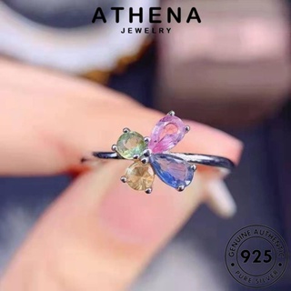 ATHENA JEWELRY ผู้หญิง เงิน ต้นฉบับ เกาหลี แฟชั่น Silver 925 คริสตัลเพชรสีชมพู เครื่องประดับ เครื่องประดับ แหวน ดอกไม้แฟชั่น แท้ R2512