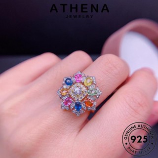 ATHENA JEWELRY 925 สร้างสรรค์สีสัน แท้ ต้นฉบับ เครื่องประดับ เงิน ผู้หญิง Silver เครื่องประดับ มอยส์ซาไนท์ไดมอนด์ แฟชั่น เกาหลี แหวน R2516