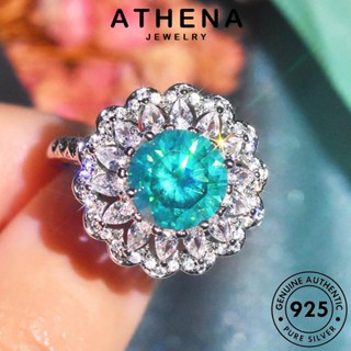 ATHENA JEWELRY เกาหลี อารมณ์กลม เครื่องประดับ แท้ เงิน แหวน ต้นฉบับ อความารีนโกลด์ เครื่องประดับ Silver ผู้หญิง 925 แฟชั่น R2517