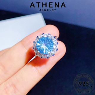 ATHENA JEWELRY เครื่องประดับ Silver แหวน แฟชั่น อความารีน ต้นฉบับ ผู้หญิง แท้ เกาหลี เงิน 925 เครื่องประดับ วงกลมง่ายๆ R2529