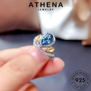 ATHENA JEWELRY Silver แหวน อความารีน เครื่องประดับ ต้นฉบับ แท้ ผู้หญิง เกาหลี เครื่องประดับ 925 แฟชั่น เงิน รูปร่างหยดที่สร้างสรรค์ R2533