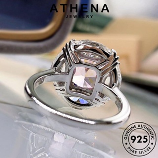 ATHENA JEWELRY แฟชั่น 925 คริสตัลเพชรสีชมพู ผู้หญิง วงรีสุดหรู เครื่องประดับ Silver แท้ เงิน แหวน เครื่องประดับ เกาหลี ต้นฉบับ R2537