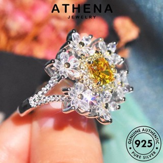 ATHENA JEWELRY แหวน เกล็ดหิมะสุดหรู เครื่องประดับ แฟชั่น Silver แท้ 925 ผู้หญิง เงิน เครื่องประดับ ซิทริน เกาหลี ต้นฉบับ R2498