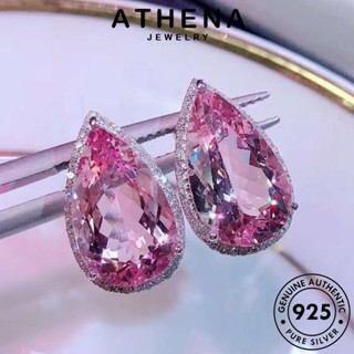 ATHENA JEWELRY เครื่องประดับ 925 ต้นฉบับ เงิน แฟชั่น เกาหลี เครื่องประดับ มงกุฎหรูหรา Silver ผู้หญิง แท้ สร้อยคอ คริสตัลเพชรสีชมพู จี้ S1