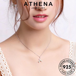 ATHENA JEWELRY เครื่องประดับ แท้ ผู้หญิง เครื่องประดับ จี้ เงิน ต้นฉบับ ใบไม้ธรรมดา 925 แฟชั่น Silver เกาหลี สร้อยคอ S6