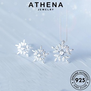 ATHENA JEWELRY 925 มอยส์ซาไนท์ไดมอนด์ เกาหลี แฟชั่น Silver จี้ เครื่องประดับ ผู้หญิง เงิน แท้ สร้อยคอ เกล็ดหิมะแฟชั่น ต้นฉบับ เครื่องประดับ S67