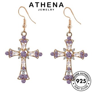 ATHENA JEWELRY ผู้หญิง เกาหลี 925 อเมทิสต์โกลด์ แฟชั่น Silver ต้นฉบับ เครื่องประดับ เครื่องประดับ สร้อยคอ จี้ ข้ามแฟชั่น เงิน แท้ S80