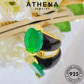 ATHENA JEWELRY เกาหลี แหวน เครื่องประดับ ต้นฉบับ 925 รอบย้อนยุค หยก Silver ผู้หญิง แฟชั่น แท้ เงิน เครื่องประดับ R2553