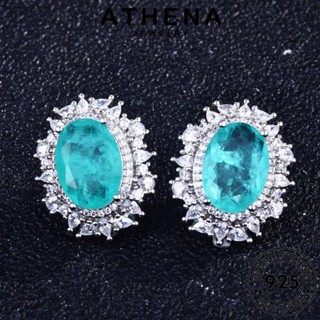 ATHENA JEWELRY จี้ แฟชั่น สร้อยคอ เครื่องประดับ 925 เกาหลี Silver อความารีน ผู้หญิง เครื่องประดับ เงิน ต้นฉบับ แท้ รูปทรงไข่ง่ายๆ S94