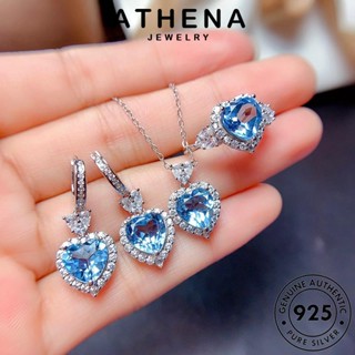 ATHENA JEWELRY เครื่องประดับ ไพลิน รักแฟชั่น ต้นฉบับ Silver ผู้หญิง 925 จี้ เกาหลี สร้อยคอ แฟชั่น แท้ เครื่องประดับ เงิน S101