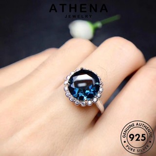 ATHENA JEWELRY เครื่องประดับ ไพลิน Silver สร้อยคอ เงิน ต้นฉบับ จี้ แท้ แฟชั่น ผู้หญิง 925 เครื่องประดับ วงกลมง่ายๆ เกาหลี S114