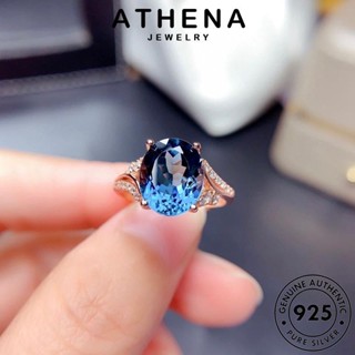 ATHENA JEWELRY สร้อยคอ 925 เงิน แฟชั่น ต้นฉบับ แท้ ผู้หญิง เกาหลี เครื่องประดับ เครื่องประดับ อความารีน จี้ เรียบง่าย Silver S119