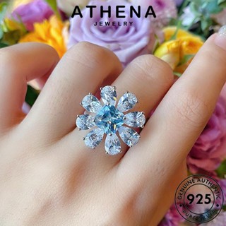 ATHENA JEWELRY เครื่องประดับ จี้ แฟชั่น ดอกไม้แฟชั่น เงิน เกาหลี 925 แท้ เครื่องประดับ อความารีน ผู้หญิง ต้นฉบับ Silver สร้อยคอ S132