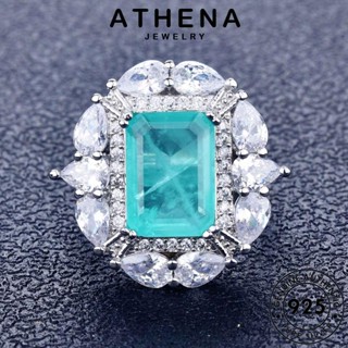 ATHENA JEWELRY เครื่องประดับ 925 แฟชั่น เพชรเหลี่ยมสร้างสรรค์ สร้อยคอ ต้นฉบับ ผู้หญิง อความารีน เครื่องประดับ Silver เกาหลี เงิน จี้ แท้ S153