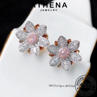 ATHENA JEWELRY ต้นฉบับ Silver บัวอารมณ์ แฟชั่น เครื่องประดับ คริสตัลเพชรสีชมพู เครื่องประดับ แท้ สร้อยคอ เงิน เกาหลี ผู้หญิง จี้ 925 S169