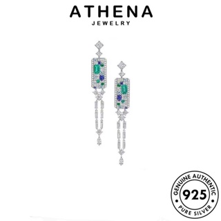 ATHENA JEWELRY แท้ ต้นฉบับ 925 เกาหลี เครื่องประดับ แฟชั่น ผู้หญิง เครื่องประดับ สร้อยคอ เงิน พู่อารมณ์ มรกต Silver จี้ S180