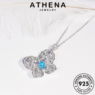 ATHENA JEWELRY ผู้หญิง แฟชั่น เงิน จี้ แท้ ผีเสื้ออารมณ์ เครื่องประดับ เกาหลี Silver ต้นฉบับ 925 สร้อยคอ มอยส์ซาไนท์ไดมอนด์ เครื่องประดับ S189