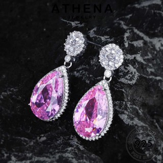 ATHENA JEWELRY แท้ เครื่องประดับ Silver จี้ คริสตัลเพชรสีชมพู เงิน ต้นฉบับ 925 หยดน้ำอารมณ์ แฟชั่น สร้อยคอ เกาหลี ผู้หญิง เครื่องประดับ S213