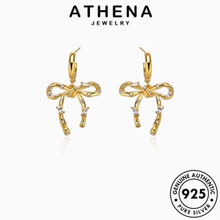 ATHENA JEWELRY เกาหลี ผู้หญิง ต้นฉบับ แฟชั่น เครื่องประดับ 925 แท้ ทอง สร้อยคอ เครื่องประดับ เงิน Silver จี้ โบว์ย้อนยุค S220