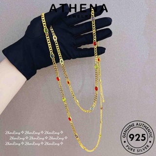 ATHENA JEWELRY สร้อยคอ 925 เกาหลี สีหรูหรา เงิน จี้ แท้ ต้นฉบับ Silver เครื่องประดับ เครื่องประดับ ทับทิม ผู้หญิง แฟชั่น S222