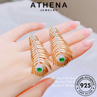 ATHENA JEWELRY สร้อยคอ เกาหลี เครื่องประดับ ขนนกย้อนยุค แท้ เงิน ต้นฉบับ ผู้หญิง Silver ทองมรกต 925 แฟชั่น เครื่องประดับ จี้ S246