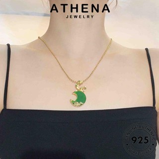 ATHENA JEWELRY เงิน Silver จี้ ต้นฉบับ แฟชั่น แท้ สร้อยคอ ดวงจันทร์แฟชั่น เกาหลี มรกต เครื่องประดับ 925 ผู้หญิง เครื่องประดับ S229