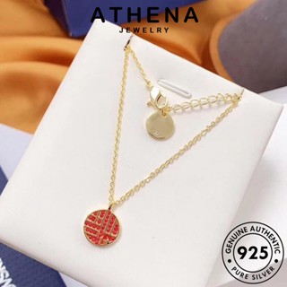 ATHENA JEWELRY เชือกสีแดงย้อนยุค Silver ต้นฉบับ แท้ จี้ สร้อยคอ 925 เงิน แฟชั่น เครื่องประดับ เครื่องประดับ ผู้หญิง เกาหลี S233