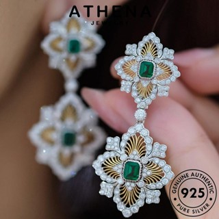 ATHENA JEWELRY 925 แท้ สร้อยคอ เครื่องประดับ แฟชั่น Silver เครื่องประดับ เกาหลี จี้ ต้นฉบับ ผู้หญิง เงิน มรกต ลวดลายฉลุ S238