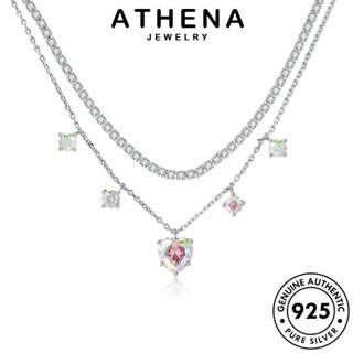 ATHENA JEWELRY เครื่องประดับ แฟชั่น Silver ต้นฉบับ เกาหลี 925 เครื่องประดับ ผู้หญิง มูนสโตน เงิน พู่แฟชั่น แท้ จี้ สร้อยคอ S285