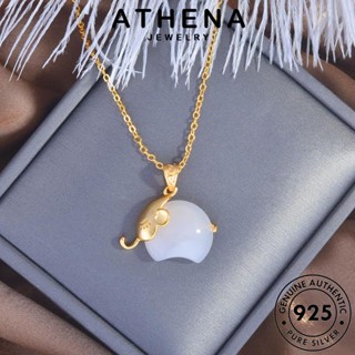 ATHENA JEWELRY เครื่องประดับ แฟชั่น เงิน เครื่องประดับ หยก สร้อยคอ แท้ Silver ต้นฉบับ จี้ เกาหลี ผู้หญิง 925 ช้างมงคล S308