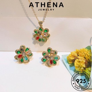 ATHENA JEWELRY จี้ แฟชั่น ทองมรกต เครื่องประดับ แท้ เครื่องประดับ Silver บุคลิกภาพดอกเคมีเลีย ต้นฉบับ ผู้หญิง สร้อยคอ เกาหลี 925 เงิน S326