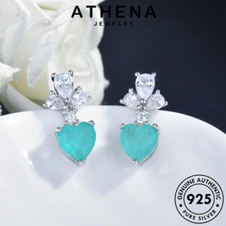 ATHENA JEWELRY 925 สร้อยคอ เครื่องประดับ หวานใจ แท้ Silver ผู้หญิง เกาหลี ต้นฉบับ เงิน เครื่องประดับ อความารีน จี้ แฟชั่น S328